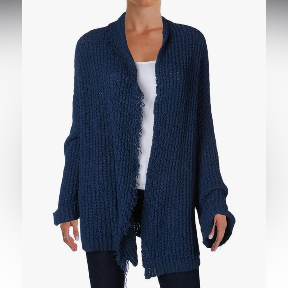 Free People Cardigan Women XS / TP Blue I'll Be Around Knit Long Sleeve Open